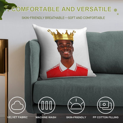 King Bukayo Saka Soft Anti-Pilling Throw Pillow