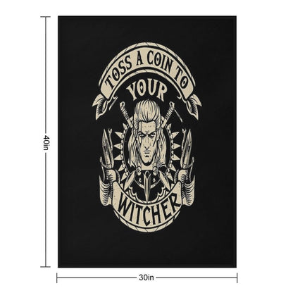 Toss A Coin To Your Witcher Geralt of Rivia Throw Blanket