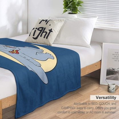 Sleeping Dumbo & Moon Throw Blanket