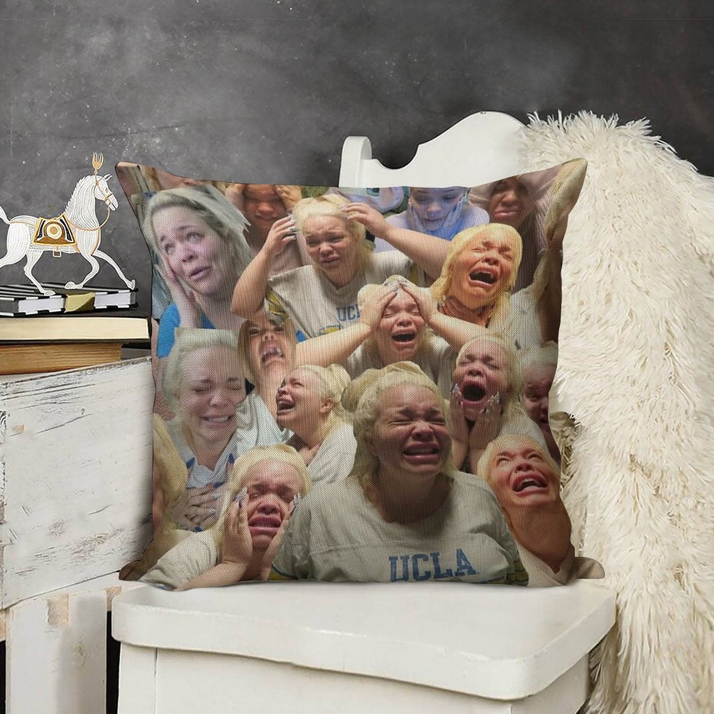 Trisha Paytas Crying Linen Throw Pillow Cover