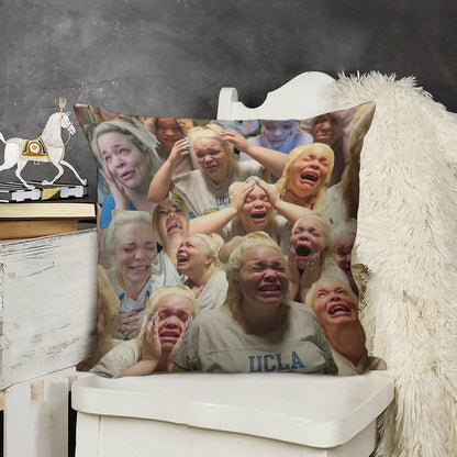 Trisha Paytas Crying Linen Throw Pillow Cover