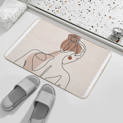 Line Woman Body Bath Mat