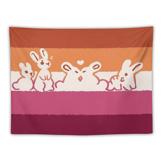Lesbian Flag Bunnies Tapestry