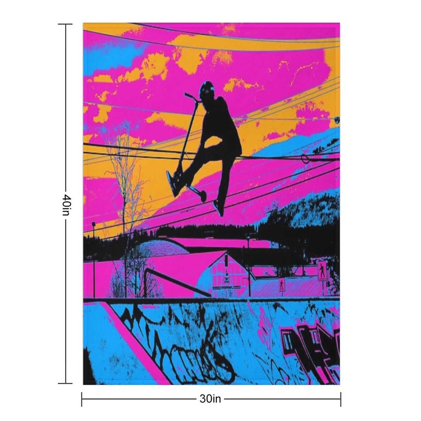 Let's Fly! - Stunt Scooter Throw Blanket