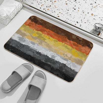 Bear Paint Splatter Flag Bath Mat