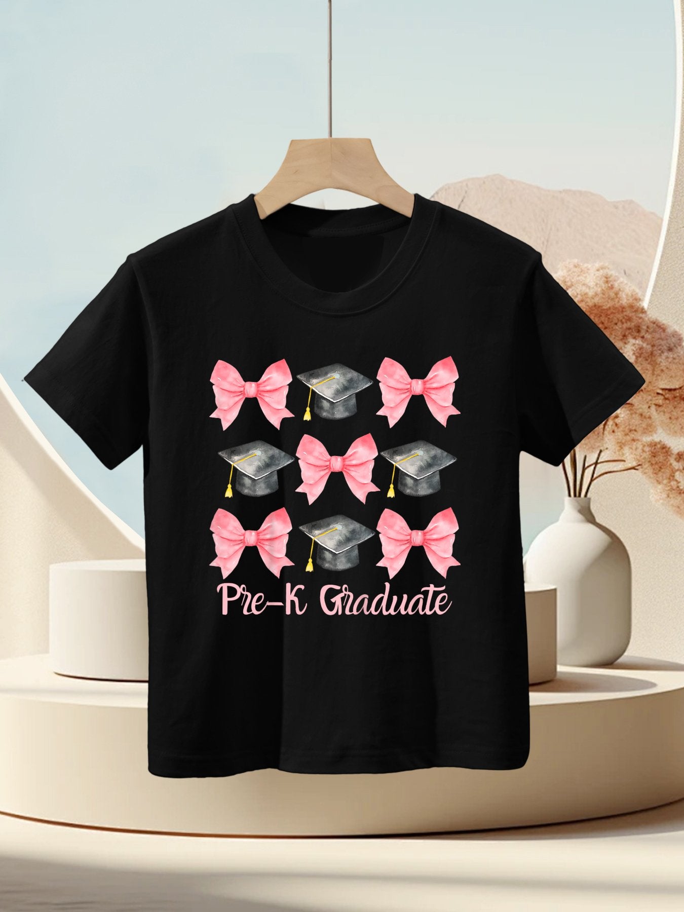 Kids Cute Pre-K Graduation Pre-K Graduate Pink Bow Girl Gift Kids T-Shirt
