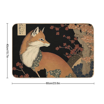 Fox Among The Flowers Bath Mat