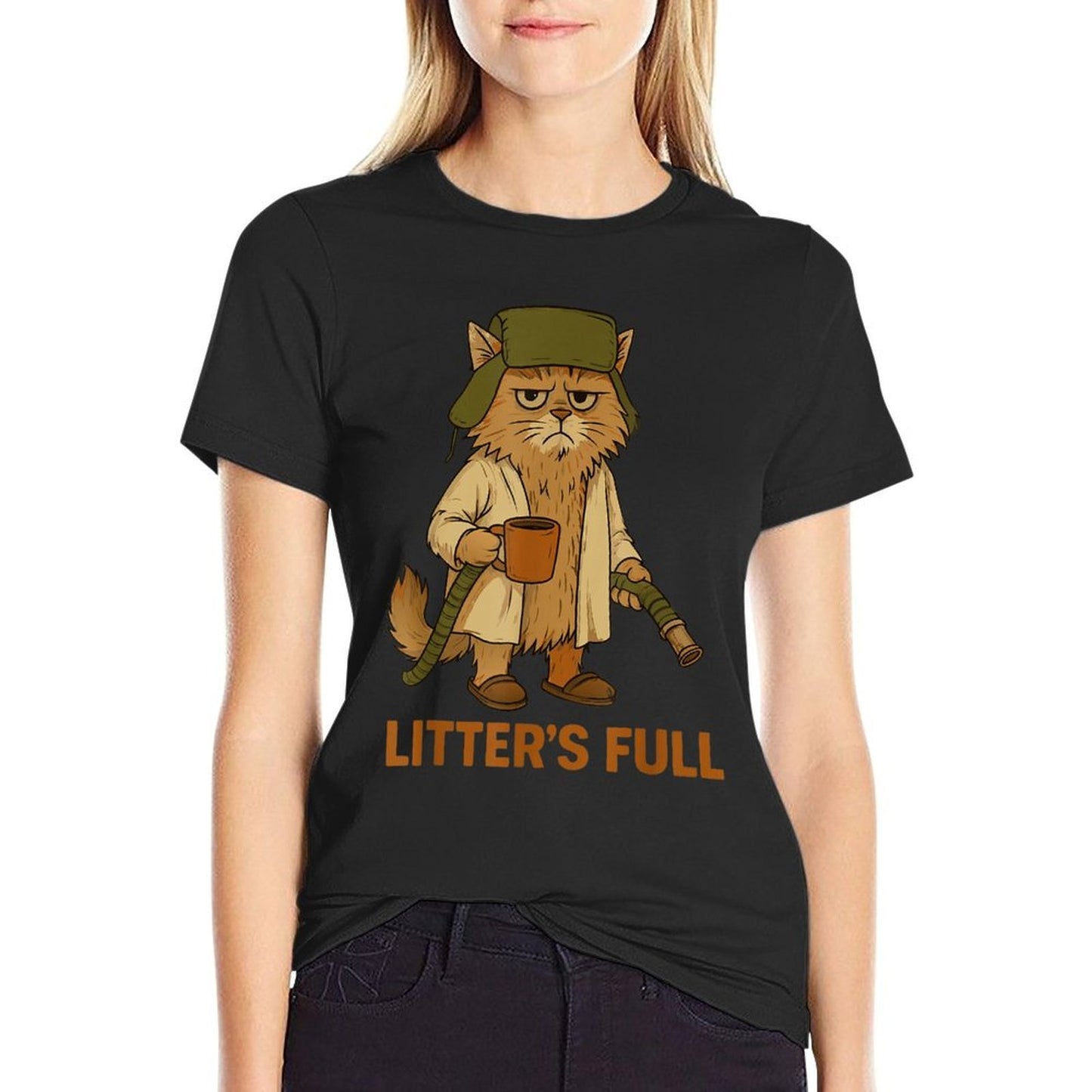 Litter’s Full Funny Cat Lovers Christmas Xmas  Fade-proof Color T-Shirt