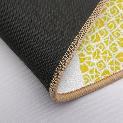 Minimalist Psych TV Show Pop Culture Lime Yellow Fun Green Pineapple Bath Mat