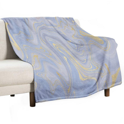 Blue Marble Swirls Throw Blanket