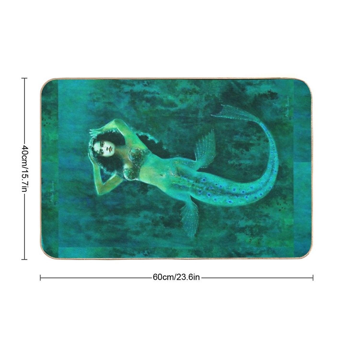 Vintage Surreal Mermaid Bath Mat