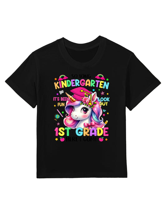 Kids So Long Kindergarten Graduation Graduate Unicorn Kids Girls Kids T-Shirt
