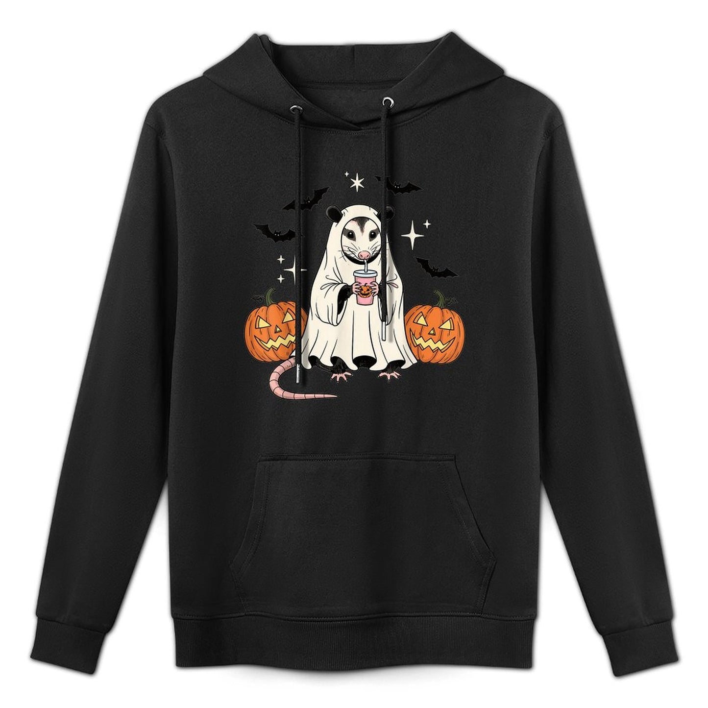 Spooky Possum Ghost Pumpkin Halloween Funny Cute Colorfast Hoodie
