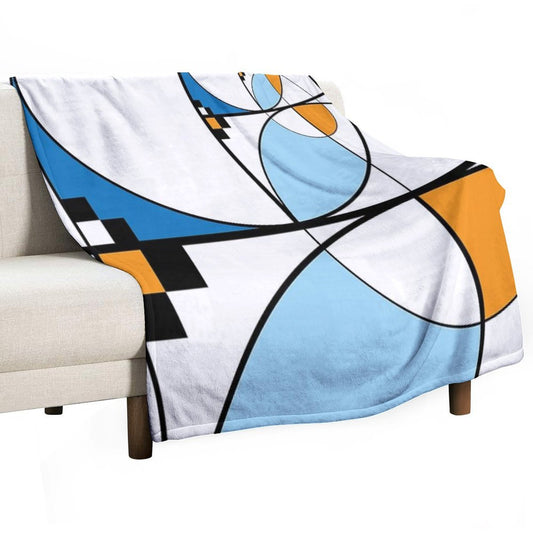 Mid Century Modern Lykes Blues Throw Blanket