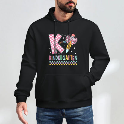 K Is For Kindergarten Back To School Pencil Bow Kindergarten Cotton-Polyester Blend Hoodie