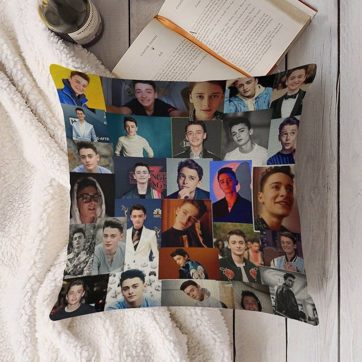 Noah Schnapp Linen Throw Pillow Cover