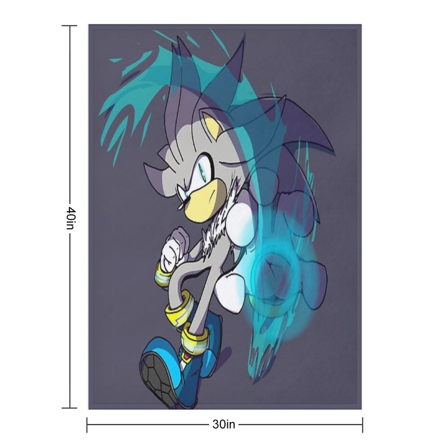 Silver The Hedgehog (Full Color) Throw Blanket