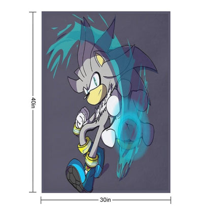 Silver The Hedgehog (Full Color) Throw Blanket