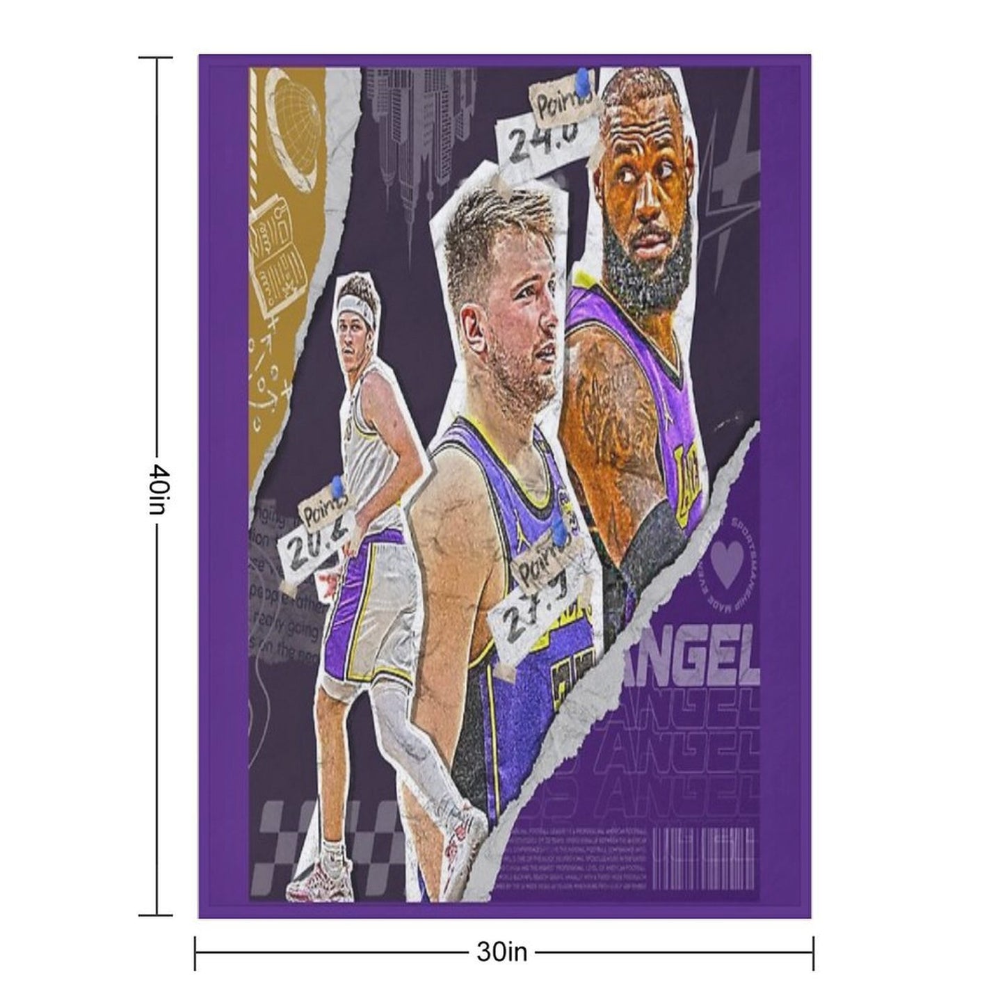 Los Angeles Basketball Squad Design 1 Throw Blanket