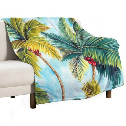 Tropical Palm Trees Throw Blanket
