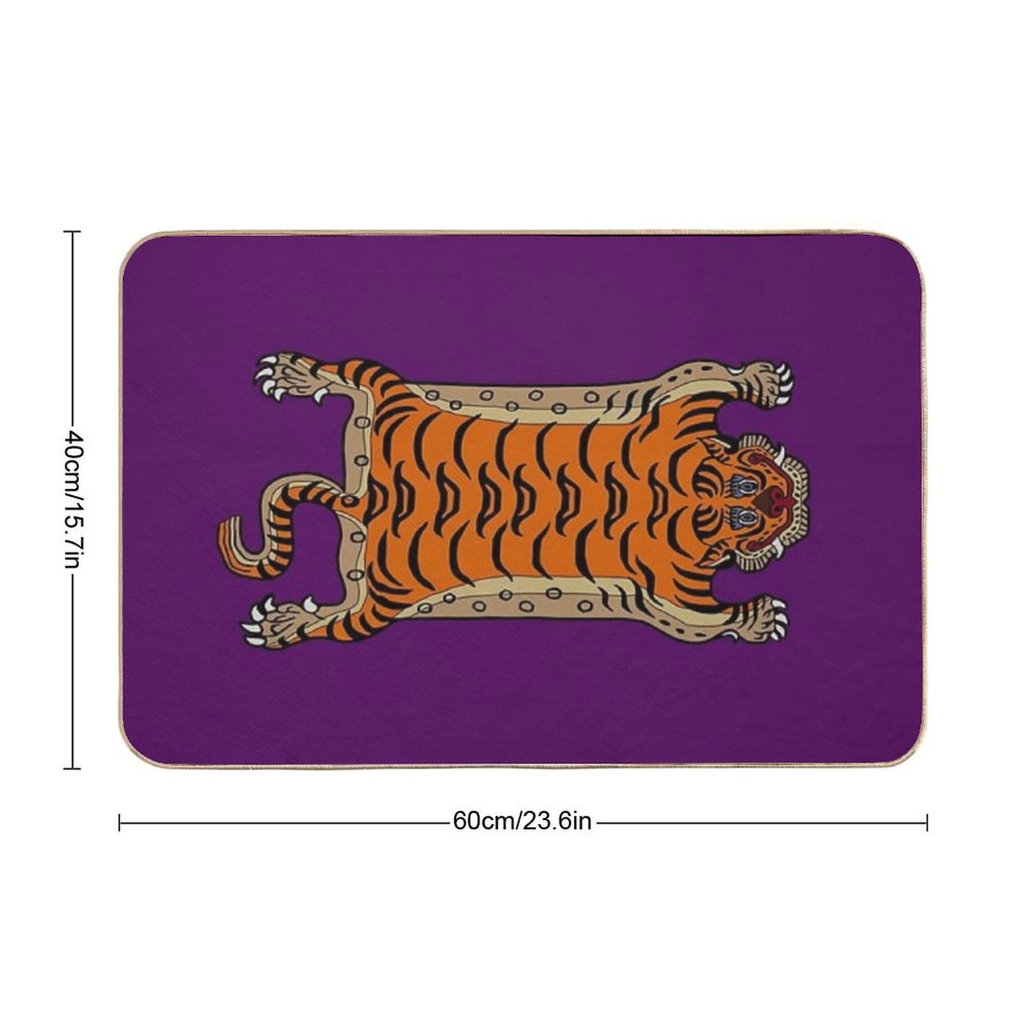 TIBETAN TIGER RUG-purple Bath Mat