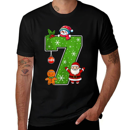 Number 7 Funny 67 Meme Couple Pajamas Christmas Matching  Stretchy T-Shirt