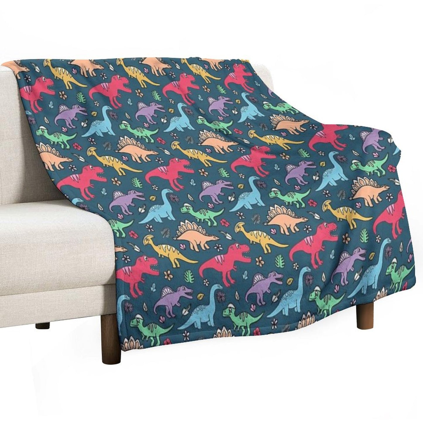 Dino Party - Dinosaur Pattern Throw Blanket
