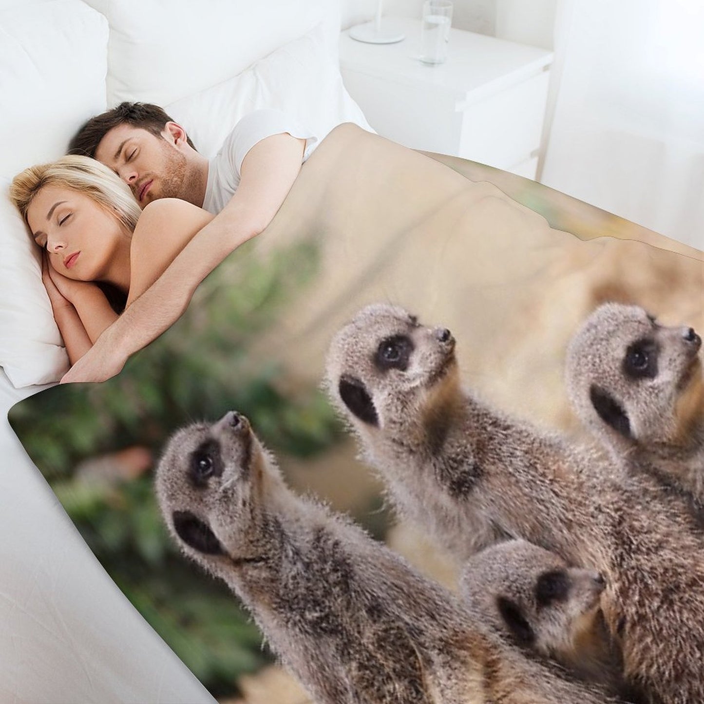 Meerkat Family Throw Blanket