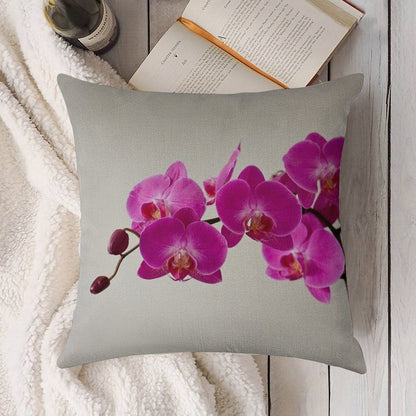 Fuchsia Magenta Linen Throw Pillow Cover