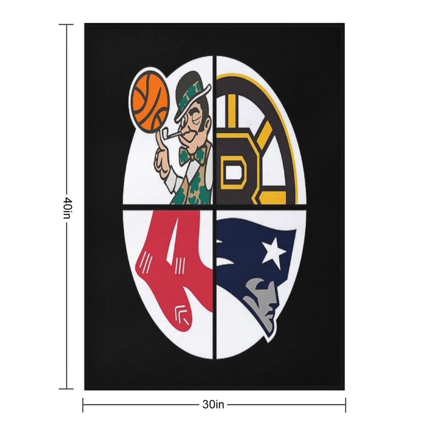 Boston Sports Throw Blanket