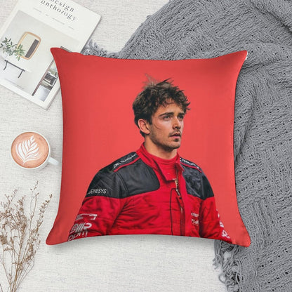 Charles Leclerc F1 Driver Scuderia Ferrari F1 Sweaty Soft Shrink-Resistant Throw Pillow