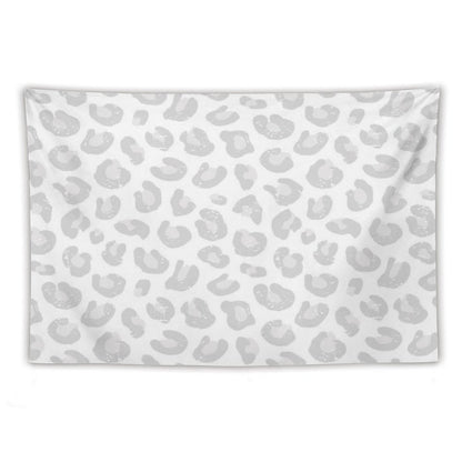 Leopard Print - Silver Gray And White Tapestry