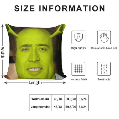 Nicolas CageShrek Soft Multiple Sizes Throw Pillow