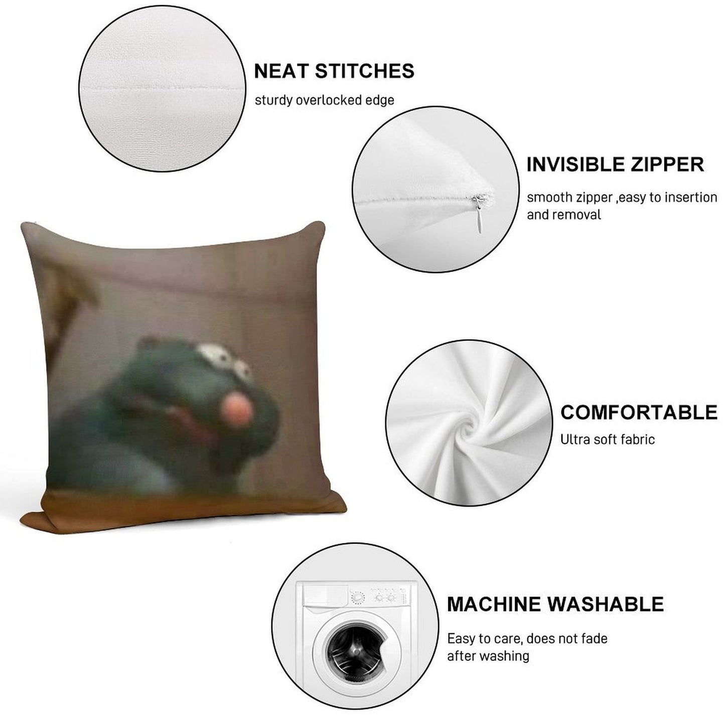 Remy Ratatouille Meme Soft Durable Construction Throw Pillow