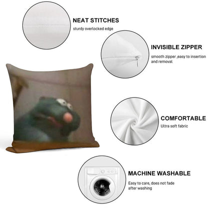 Remy Ratatouille Meme Soft Durable Construction Throw Pillow