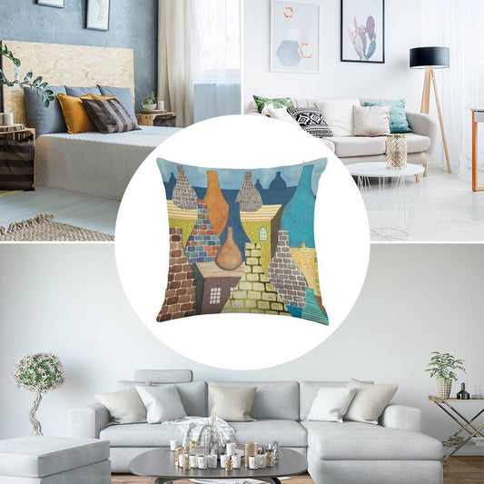 STOKE ON TRENT POTTERIES Linen Throw Pillow Cover