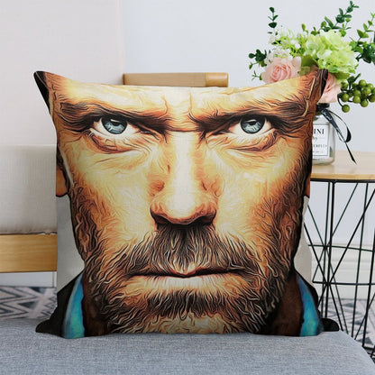 Dr. House Linen Throw Pillow Cover