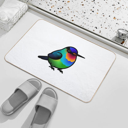 Chubby Fiery-throated Hummingbird  Stain-Proof Bath Mat