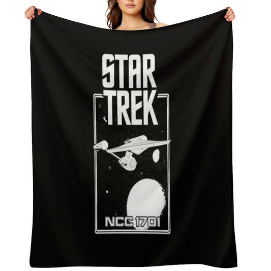 Enterprise NCC 1701 Black And White Throw Blanket