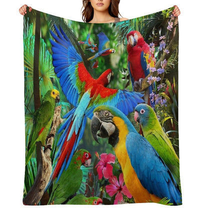 Parrots Throw Blanket
