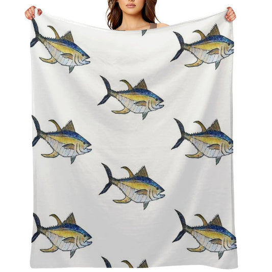 Yellowfin Tuna Fish Throw Blanket