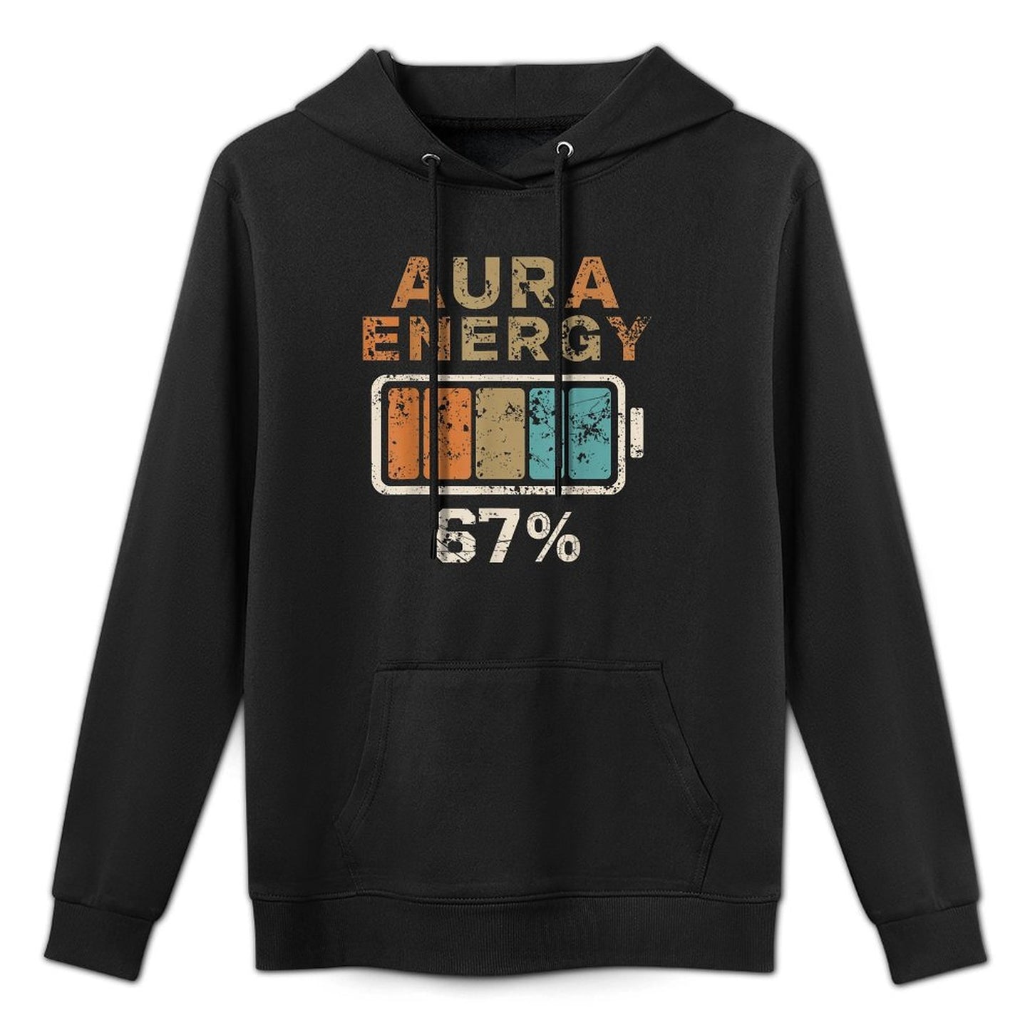 Aura Energy at 67 Six Seven Funny Gen Alpha Slang Meme Medium-Weight Fabric Hoodie
