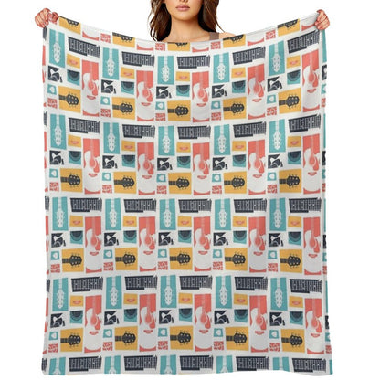 Guitar Collage Throw Blanket