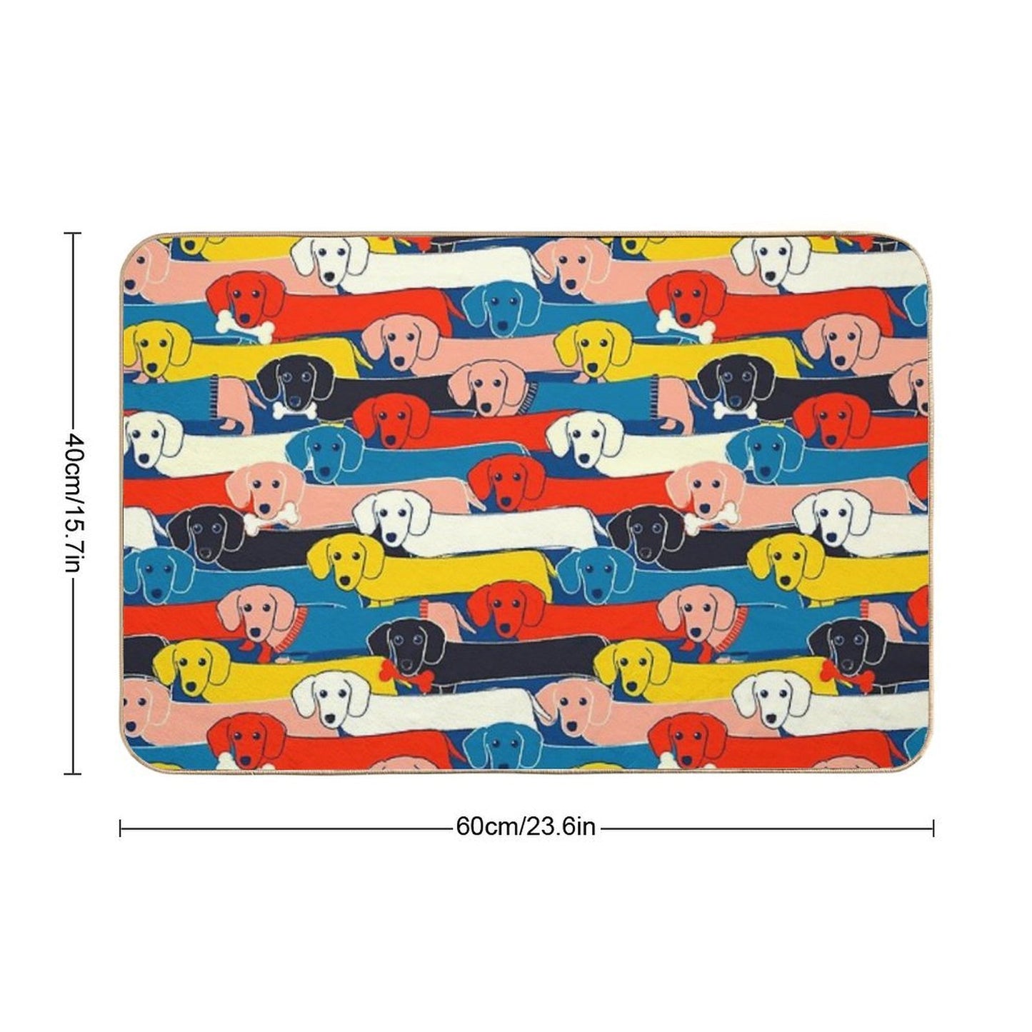 COLORED CUTE DOGS PATTERN 2  Odorless Bath Mat