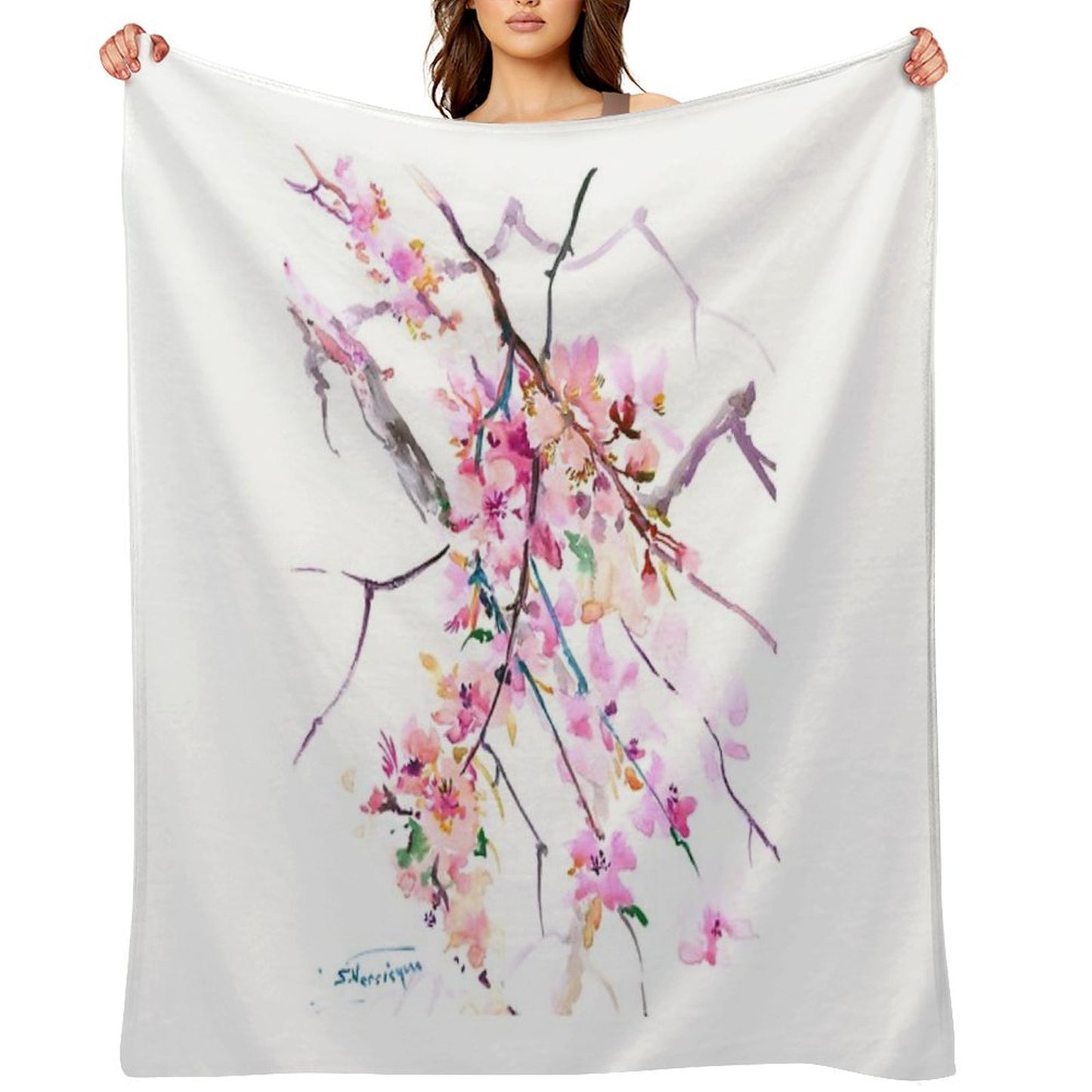 Cherry Blossom Throw Blanket
