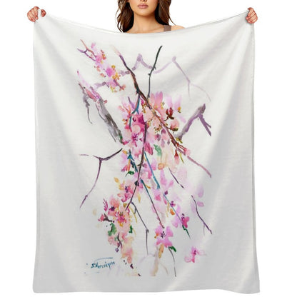 Cherry Blossom Throw Blanket