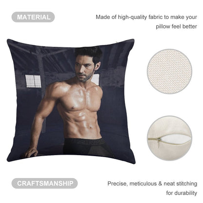 Tom Ellis Linen Throw Pillow Cover