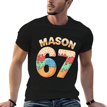 Mason 67 Ice Cream Drip Meme Six Seven (On Back) Funny Mens  Odor-resistant T-Shirt