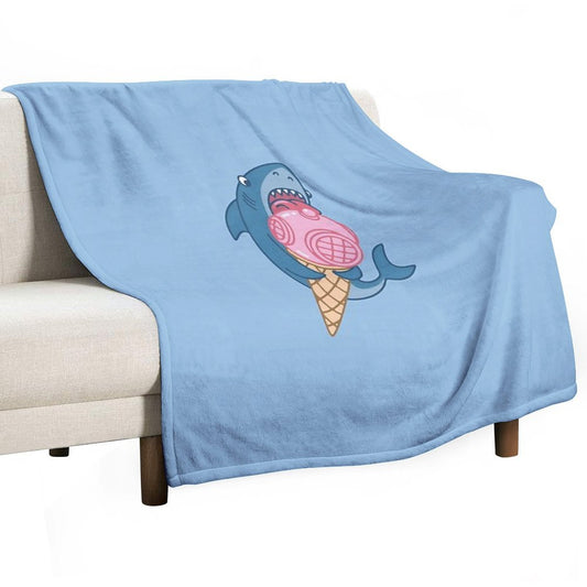 SHARK AND ICE CREAM Throw Blanket