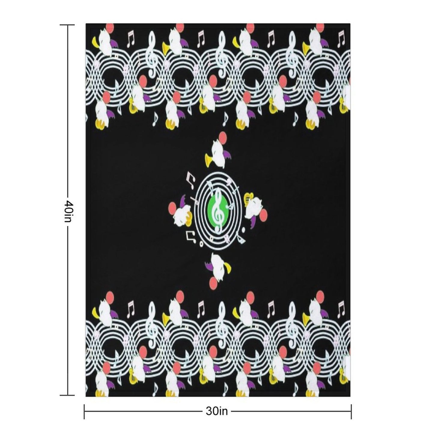 Music Moogle (Black&Green) Throw Blanket